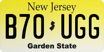 NJ license plate B70UGG