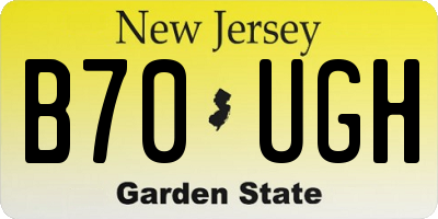 NJ license plate B70UGH