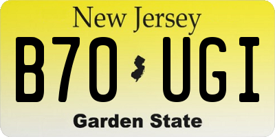 NJ license plate B70UGI