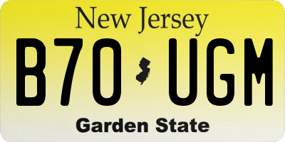 NJ license plate B70UGM