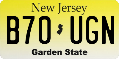 NJ license plate B70UGN