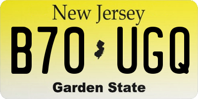 NJ license plate B70UGQ