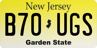 NJ license plate B70UGS