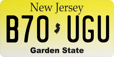 NJ license plate B70UGU