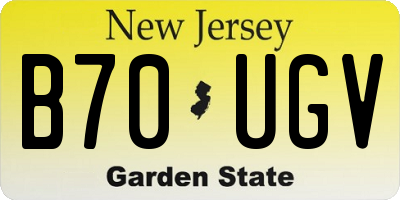 NJ license plate B70UGV