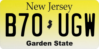 NJ license plate B70UGW