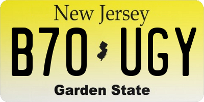 NJ license plate B70UGY