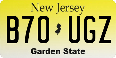 NJ license plate B70UGZ