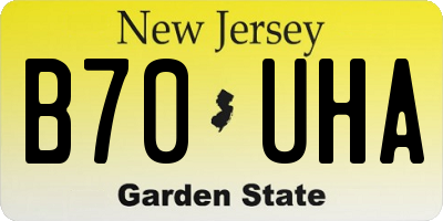 NJ license plate B70UHA