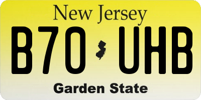 NJ license plate B70UHB