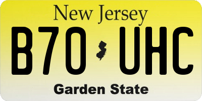 NJ license plate B70UHC