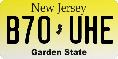 NJ license plate B70UHE