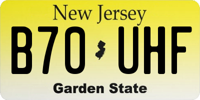 NJ license plate B70UHF
