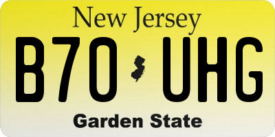 NJ license plate B70UHG