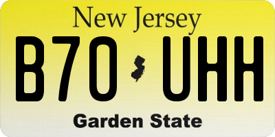NJ license plate B70UHH