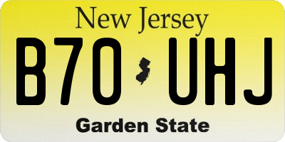 NJ license plate B70UHJ