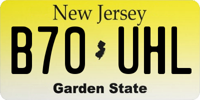 NJ license plate B70UHL