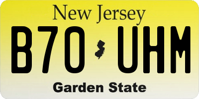 NJ license plate B70UHM
