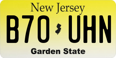 NJ license plate B70UHN