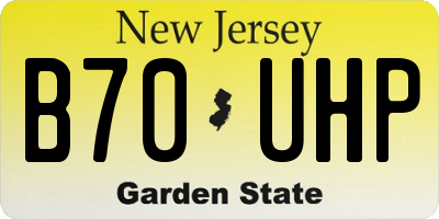NJ license plate B70UHP