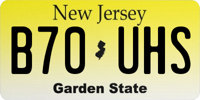 NJ license plate B70UHS