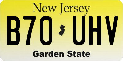 NJ license plate B70UHV