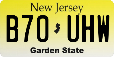 NJ license plate B70UHW