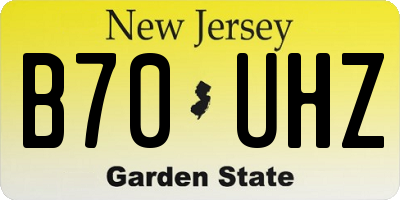 NJ license plate B70UHZ