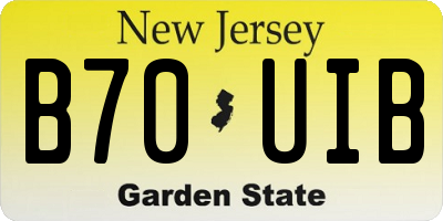 NJ license plate B70UIB