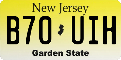 NJ license plate B70UIH