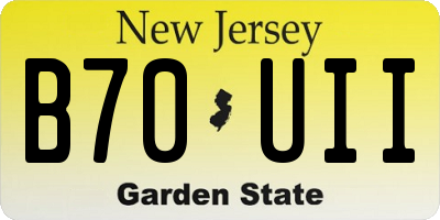 NJ license plate B70UII