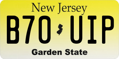 NJ license plate B70UIP