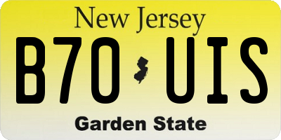 NJ license plate B70UIS