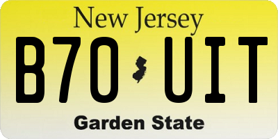 NJ license plate B70UIT