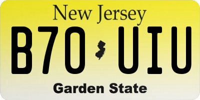 NJ license plate B70UIU