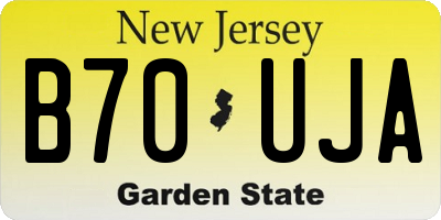 NJ license plate B70UJA