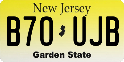 NJ license plate B70UJB