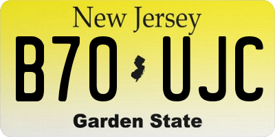 NJ license plate B70UJC