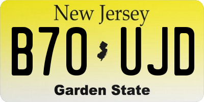 NJ license plate B70UJD