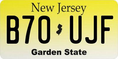NJ license plate B70UJF
