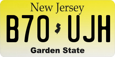 NJ license plate B70UJH