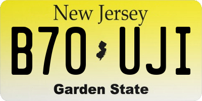 NJ license plate B70UJI