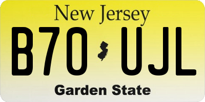 NJ license plate B70UJL