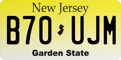 NJ license plate B70UJM