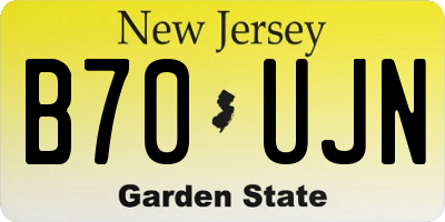 NJ license plate B70UJN