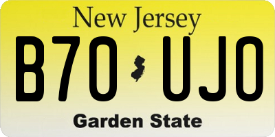 NJ license plate B70UJO