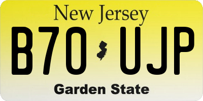 NJ license plate B70UJP