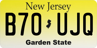 NJ license plate B70UJQ