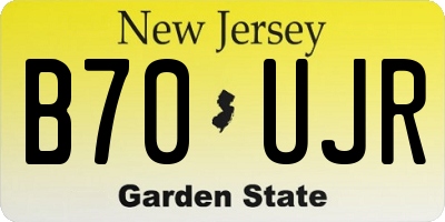 NJ license plate B70UJR