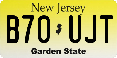 NJ license plate B70UJT